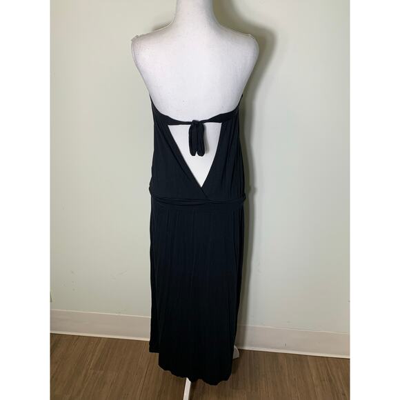 Trina Turk Black Knit Strapless Keyhole Back Blouson Maxi Dress Sz S - Picture 4 of 5